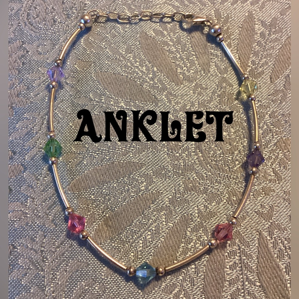 🚨Final Sale🚨!! Sterling Silver Crystal Anklet Stamped 925